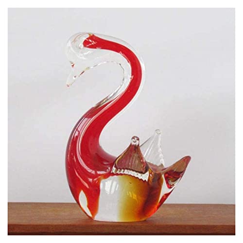 XFLSDHGD Skulptur Tabletop Ornamente Ornamente Skulpturen Statue Figuren Dekorationen handgefertigtes Glas Schwan Glas Handwerk Tiermodellierung Desktop Dekoration G. von XFLSDHGD