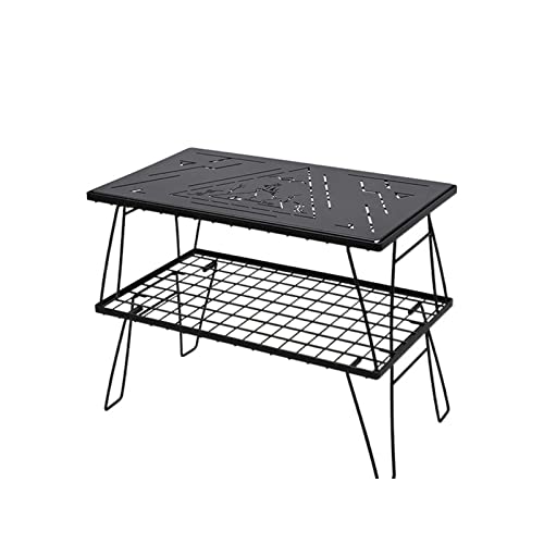 XFLSDHGD Tragbarer Campingtisch Campingtisch Tragbarer Picknicktisch Campingtisch Faltbar Hochtemperatur-Eisen-Netztisch Bequeme Outdoor-Möbel von XFLSDHGD