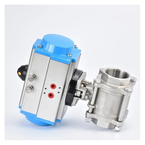 1/4 Zoll dreiteiliger pneumatischer Kugelhahn mit hoher Plattform, Edelstahl 304, doppeltwirkender Zylinder(Double) von XFMZFUBD