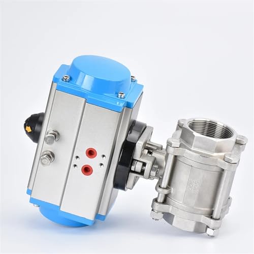 1/4 Zoll dreiteiliger pneumatischer Kugelhahn mit hoher Plattform, Edelstahl 304, doppeltwirkender Zylinder(Single Acting) von XFMZFUBD