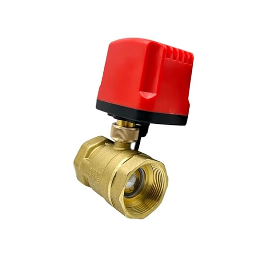 XFMZFUBD DN50 1/2 "3/4" 1 "1-1/2" 2 "IP65 Wasserdicht Motorisierte Kugelhahn 220V 12V 24V Messing Elektrische Kugelhahn Big Drehmoment Metall Motor(12VDC-CR02) von XFMZFUBD