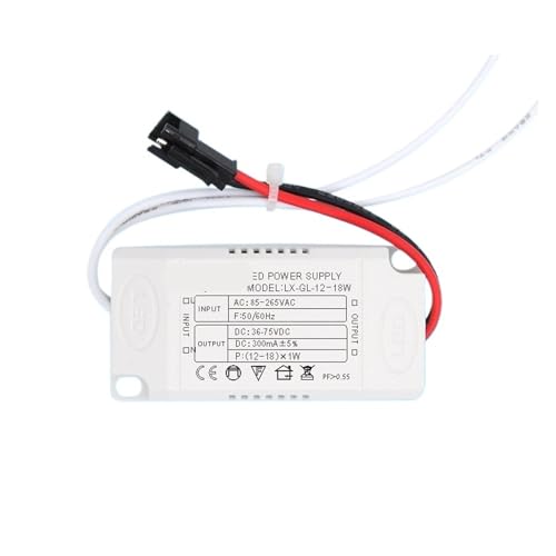 XFMZFUBD Lampenzubehör LED Deckenleuchte Konstantstrom-Laufwerk Netzteil Zweifarbiges IC-Vorschaltgerät 8W12W24W36W Transformator Gleichrichter(12 18W Square housing Male Plug) von XFMZFUBD