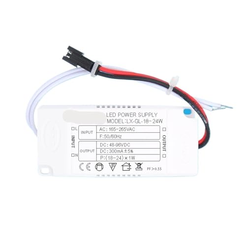 XFMZFUBD Lampenzubehör LED Deckenleuchte Konstantstrom-Laufwerk Netzteil Zweifarbiges IC-Vorschaltgerät 8W12W24W36W Transformator Gleichrichter(18 24W Square housing Male Plug) von XFMZFUBD