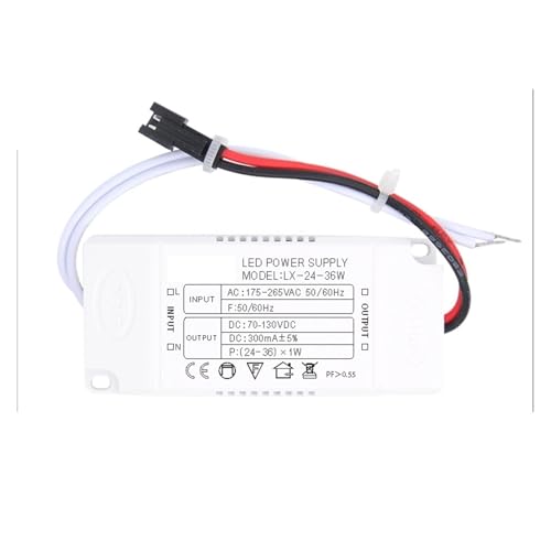 XFMZFUBD Lampenzubehör LED Deckenleuchte Konstantstrom-Laufwerk Netzteil Zweifarbiges IC-Vorschaltgerät 8W12W24W36W Transformator Gleichrichter(24 36W Square housing Male Plug) von XFMZFUBD