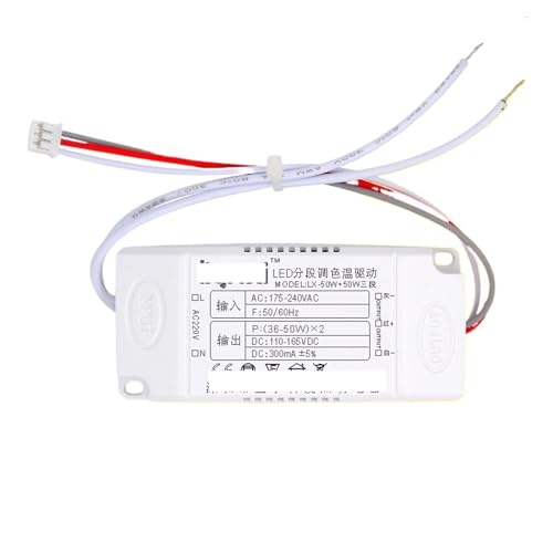XFMZFUBD Lampenzubehör LED Deckenleuchte Konstantstrom-Laufwerk Netzteil Zweifarbiges IC-Vorschaltgerät 8W12W24W36W Transformator Gleichrichter(36 50W Three Color Square case) von XFMZFUBD