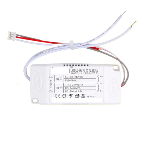 XFMZFUBD Lampenzubehör LED Deckenleuchte Konstantstrom-Laufwerk Netzteil Zweifarbiges IC-Vorschaltgerät 8W12W24W36W Transformator Gleichrichter(8 24W Three Color Square Shell) von XFMZFUBD