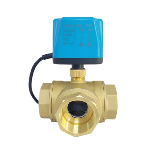 XFMZFUBD Motorisierter Kugelhahn, Dreiwege, T-Typ/L-Typ, 2-adrig, Ausschalt-Reset, 8 N·m Drehmoment, Messing, 110 V AC/DC, elektrisch(L TYPE-110VAC-CLOSED,0.75 Inch) von XFMZFUBD