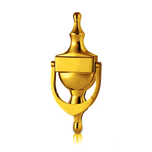 XFORT®-Türklopfer Gold poliert, viktorianische Urnen-Türklopfer für die Haustür, elegante Haustürmöbel mit klassischem Design, perfekt, um Sie auf Besucher in Ihrem Haus aufmerksam zu machen von XFORT