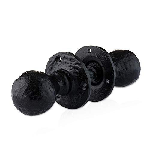 XFORT 63mm Schwarzer antiker kugelförmiger Einsteck-Türgriff, Türgriff-Set, runde Türgriffe aus Gusseisen, traditionelle Türknäufe für Holztüren im Innenbereich. XFORT 63mm Schwarzer antiker kugelförmiger Einsteck-Türgriff, Türgriff-Set, runde Türgriffe aus Gusseisen, traditionelle Türknäufe für Holztüren im Innenbereich. von XFORT