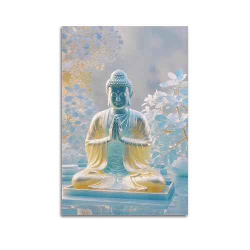 XFPMXC Buddhismus-Kunstwerk-Poster, Buddha mit gefalteten Händen, dekoratives Gemälde, Leinwand, Wandkunstwerke, Bild, 30 x 45 cm XFPMXC Buddhismus-Kunstwerk-Poster, Buddha mit gefalteten Händen, dekoratives Gemälde, Leinwand, Wandkunstwerke, Bild, 30 x 45 cm von XFPMXC