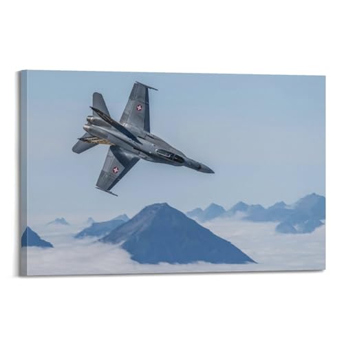 XFPMXC Poster "Fighter Jet", Motiv: Hornissen-Kampfflugzeug, Kampfflugzeug, dekoratives Gemälde, Leinwand, Wandkunstwerke, Bild, 50 x 75 cm XFPMXC Poster "Fighter Jet", Motiv: Hornissen-Kampfflugzeug, Kampfflugzeug, dekoratives Gemälde, Leinwand, Wandkunstwerke, Bild, 50 x 75 cm von XFPMXC