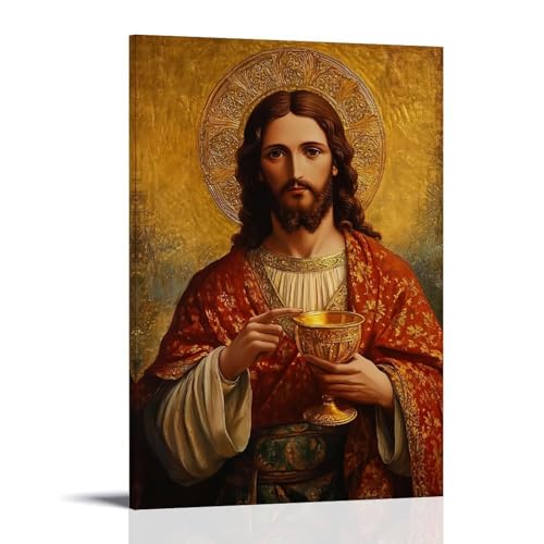 XFPOBH Poster auf Leinwand, Motiv: Jesus Christus, Wandkunst, Bild, Heimdekoration, Druck für Schlafzimmer, Wohnzimmer, 20 x 30 cm, Rahmenstil von XFPOBH