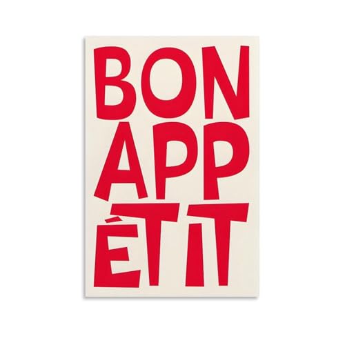 XFPOBH Poster mit Aufschrift "Bon Appetit", Leinwandbild, Wandkunst, Bild, Heimdekoration, Druck für Schlafzimmer, Wohnzimmer, 20 x 30 cm, ungerahmter Stil XFPOBH Poster mit Aufschrift "Bon Appetit", Leinwandbild, Wandkunst, Bild, Heimdekoration, Druck für Schlafzimmer, Wohnzimmer, 20 x 30 cm, ungerahmter Stil von XFPOBH