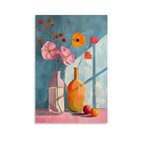 XFPOBH Schönes Blumenposter auf Leinwand, Gemälde, Wandkunst, Bild, Heimdekoration, Druck für Schlafzimmer, Wohnzimmer, 50 x 75 cm, ungerahmter Stil von XFPOBH