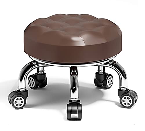 XFParts Hocker Sattelhocker Kleiner Hocker Rollender Hocker rund niedrig rollende Hocker mit Rädern, kleine rollende Hockersitze hilft, die Böden leicht zu reinigen, leicht zu tragen, perfekt für die von XFParts