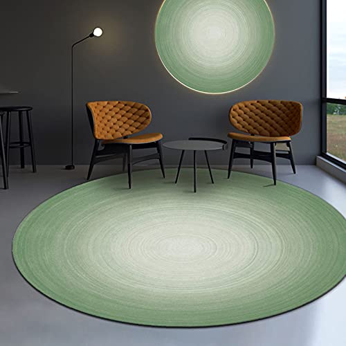XFSHKJS Einfachheit Grün Runde Teppiche 80cm 100cm 120cm 140cm 160cm 180cm 200cm Wohnzimmer Esszimmer Arbeitszimmer Teppich Sofa Boden Dekor Matte (Size : Durchmesser 120cm) von XFSHKJS