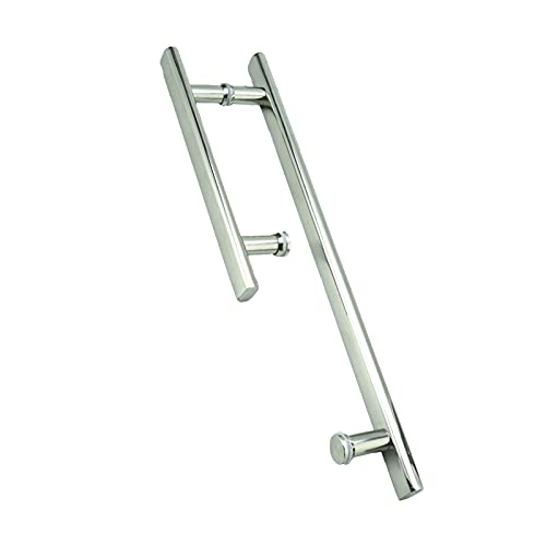 XFSHKJS Push and Pull Glastürgriff, Edelstahl Home Duschraum Push-Pull Türgriff, Loch zu Loch 185mm + 385 mm, 225mm + 425mm (Size : 185mm+385mm) von XFSHKJS