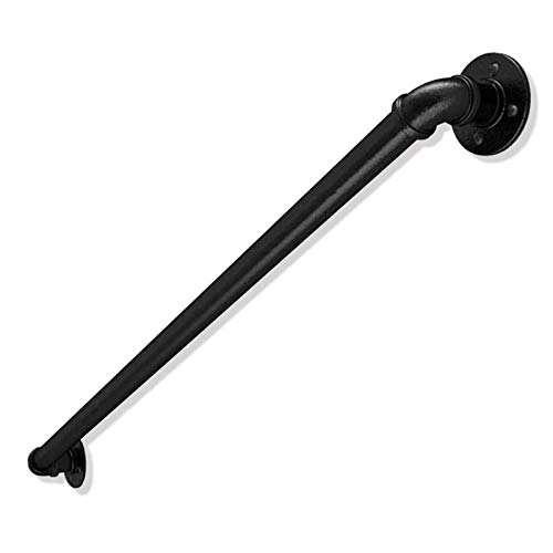 XFSHKJS Wand Treppengeländerhandlauf Schienen, Geländer for Treppen im Freien Innenkorridor Aisle, Außen Externe Black Metal Schmiedeeisen Wasserrohr Geländer (Size : 80cm) von XFSHKJS