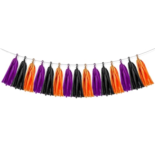 XFSRG 15 Stück Party Deko Papierquasten Girlande Geburtstag Deko Banner für Hochzeiten Partys Geburtstage Halloween von XFSRG
