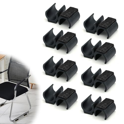 XFSRG 16 Stück Filzgleiter für Freischwingerstühle mit 24-25 mm Durchmesser als klemmschalen Gleiter zum Schutz von Fliesen Holzböden für schonendes Gleiten (Schwarz) von XFSRG
