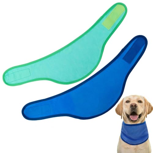 XFSRG 2 Stück Kühlhalsband für Hunde Hundehalsband Kühlend Atmungsaktiv Wärmeableitung Bandana Hund Kühlende Bandana Hund Geeignet für Kühlhunde im Sommer (S) von XFSRG