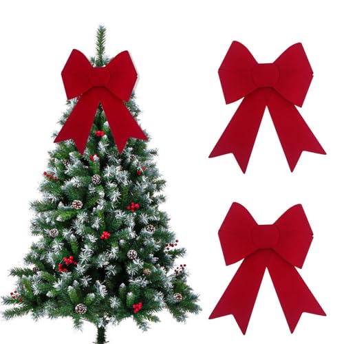 XFSRG 2 Stück Weihnachtsbaumschleifen Large Red Christmas Bows Weihnachtsbaumdekoration für Weihnachtsbaum Fenster Tür und Wand Festliche Weihnachtsdeko XFSRG 2 Stück Weihnachtsbaumschleifen Large Red Christmas Bows Weihnachtsbaumdekoration für Weihnachtsbaum Fenster Tür und Wand Festliche Weihnachtsdeko von XFSRG