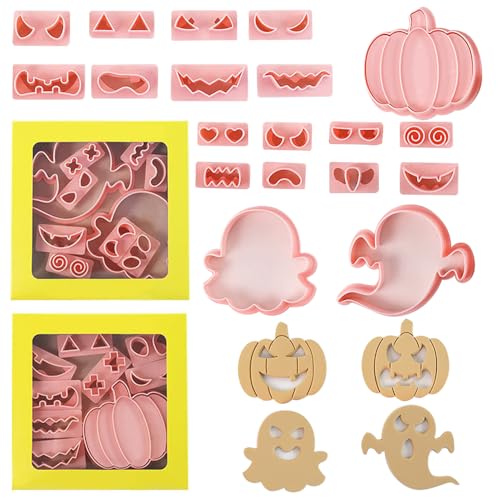XFSRG 20 Stück Halloween Keksausstecher Set Kürbis und Geist Ausstechformen Backformen für Kinder DIY Kekse Fondant und Familienbäckerei von XFSRG