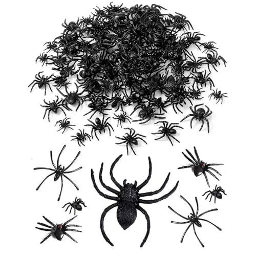 XFSRG 202 Stück Spinne Halloween Deko 5 Größen Spinnen Deko Realistische Spinnen Streudeko Gruselige Plastikspinnen für Halloween Streudeko XFSRG 202 Stück Spinne Halloween Deko 5 Größen Spinnen Deko Realistische Spinnen Streudeko Gruselige Plastikspinnen für Halloween Streudeko von XFSRG
