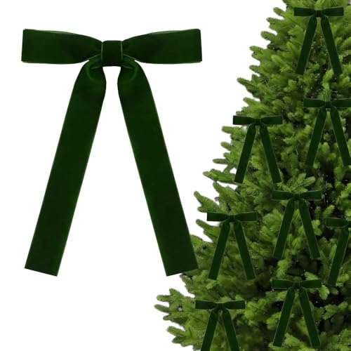 XFSRG 24 Stück Weihnachten Schleifen Kleine Deko Hochwertige Christbaumschmuck Schleife Geschenkbänder Perfekte Christmas Decorationsdeko Weihnachten für Festliche Atmosphäre (Grün) von XFSRG