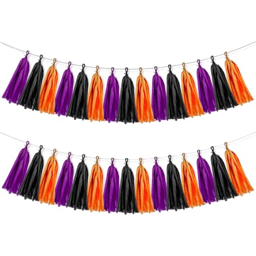 XFSRG 30 Stück Party Deko Papierquasten Girlande Geburtstag Deko Banner für Hochzeiten Partys Geburtstage Halloween von XFSRG