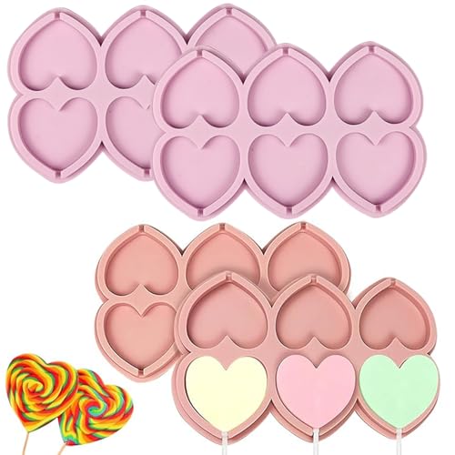 XFSRG 4 Stück Lutscher Silikonformen Herz Stern Schokoladenform Silikon Süßigkeiten Formen Kreativ Niedlich Selbstgemachte Käsestäbchen Candy Chocolate von XFSRG