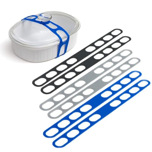 XFSRG 6 Stück Befestigungsband Topfdeckel Topfdeckelhalter Deckelhalter Topfdeckel Organizer Gummiband für mittlere und große Töpfe Wiederverwendbar von XFSRG