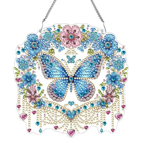 XFSRG Diamond Painting Schmetterling Design Liebe Herz Sonnenblume DIY Materialpaket Hängende Dekorationen Geeignet für Zimmer Wohnzimmer von XFSRG