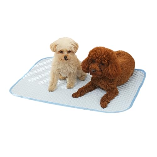 XFSRG Hundekühlmatte Aus Hochwertigem Polyester Für Hunde Kühldecke Für Haustiere Ideal Für Sommerliche Temperaturen (Hellblau, 55x70cm) von XFSRG