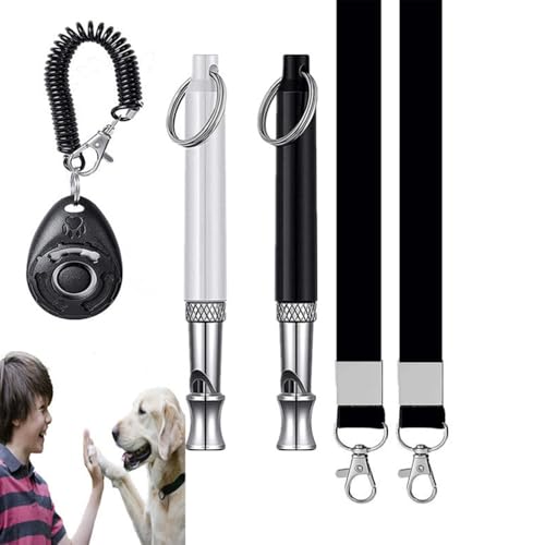 XFSRG Hundepfeife 5er Set,2 Stück Ultraschall-Hundepfeife 1 Stück Hochfrequenz Klicker 2 Schlüsselbänder Hundeklicker Set Clicker Hundetraining Clickertraining XFSRG Hundepfeife 5er Set,2 Stück Ultraschall-Hundepfeife 1 Stück Hochfrequenz Klicker 2 Schlüsselbänder Hundeklicker Set Clicker Hundetraining Clickertraining von XFSRG