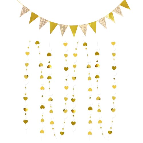 XFSRG Party Deko Herzförmige Deko Girlande Wimpelkette Geburtstagsdeko für Feste Partys Hochzeiten Geburtstage von XFSRG