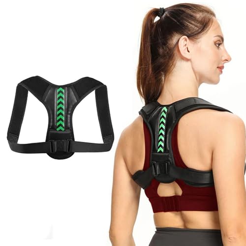 XFSRG Rücken Geradehalter Haltung Korrektur Back Posture Corrector Rückenstützgürtel für Nacken Lendenwirbelstütze Rücken Schulter Verbesserung der Körperhaltung Schmerzlinderung(Schwarz GrüN,XL) von XFSRG