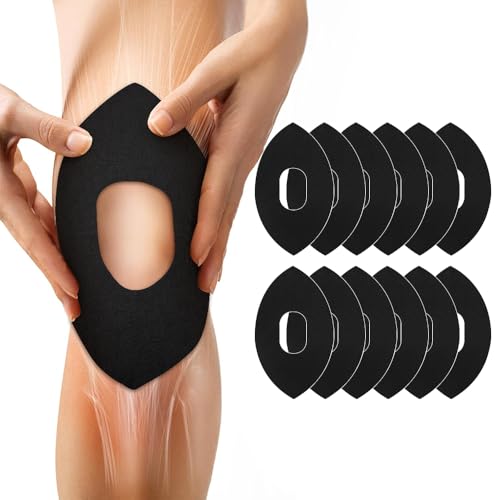 XFSRG Vorgeschnittenes Kinesiotape Knie 12 Stück Elastisches Sport Tape zur Schmerzlinderung Stabilisierung und Prävention Beim Training (Schwarz) von XFSRG