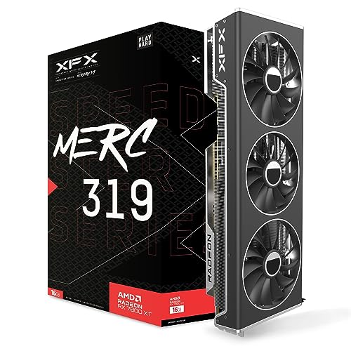 XFX Speedster MERC319 Black Gaming Radeon Gaming Grafikkarte RX 7800 XT 16 GB GDDR6 HDMI 3xDP, AMD RDNA™ 3 (RX-78TMERCB90) von XFX