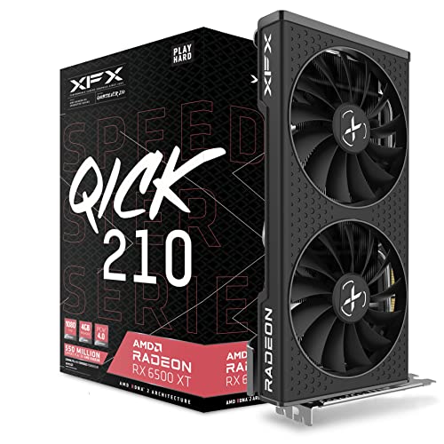 XFX Speedster QICK210 Radeon RX 6500XT Black Gaming-Grafikkarte mit 4 GB GDDR6 HDMI, AMD RDNA™ 2 (RX-65XT4DBDQ) von XFX