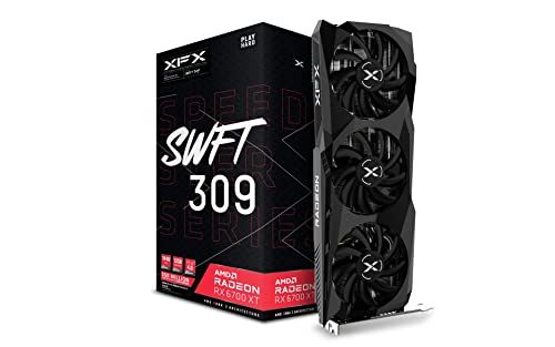 XFX Speedster SWFT309 AMD Radeon RX 6700 XT Core Gaming Grafikkarte mit 12 GB GDDR6 HDMI 3xDP, AMD RDNA 2 RX-67XTYJFDV von XFX