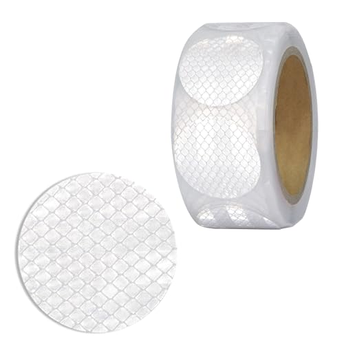 XFXIA Reflektierende Aufkleber, 5x5cm/10m/roll Reflektierendes Klebeband Weiß Sicherheit Warnband, Wasserdicht Selbstklebend Sicherheit Reflektorband für Fahrräder Kinderwagen Schulranzen Helme von XFXIA