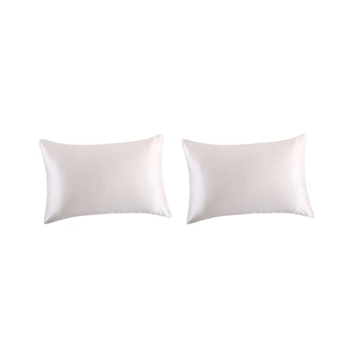 2 Set Maulbeer -Seide Kissenbezug beide Seiten Kissenbezüge Queen Size Reißverschluss Weiß von XFZJCHAP
