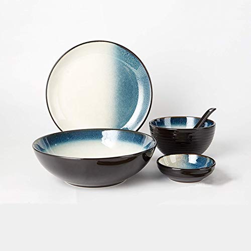Dinner -Setshousehold -Gerichte Set Einfache Keramik -Abendessen -Teller mit 5, Keramik -Geschirrset, Teller Schalen Snack Teller Löffel Geschirr Set Dinner -Setshousehold -Gerichte Set Einfache Keramik -Abendessen -Teller mit 5, Keramik -Geschirrset, Teller Schalen Snack Teller Löffel Geschirr Set von XFZJCHAP