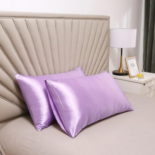 Feste Farbumhüllungskissenbezüge Set aus 2 weichen Bettwäschekissen für Schlafzimmer in 3 Größen erhältlich (40 x 60 cm 50 x 70 cm 50 x 90 cm) Grau und weiße Optionen 100% Baumwollmaterial einfach zu von XFZJCHAP