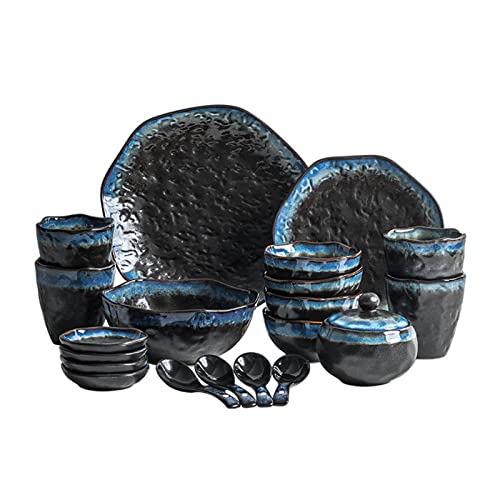 Geschirrset, Teller und Schalen Set, Keramikschale Sets 20 Stück Küchenporzellan -Geschirr, Teller, Salatplatte, Servierschale, Becher, Service für 4 Geschirrset, Teller und Schalen Set, Keramikschale Sets 20 Stück Küchenporzellan -Geschirr, Teller, Salatplatte, Servierschale, Becher, Service für 4 von XFZJCHAP