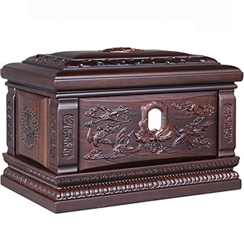 Holzurne für menschliche Asche Erwachsene große, Schwarze Rosenholz -Einäscherung für Asche, Beerdigung Urne für Columbarium Urne Box (D) von XFZJCHAP