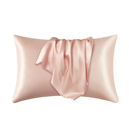 Kissenhüllen Reine Emulation Satin Kissenbezug bequemer Kissenbezug Kissenbezug für Bettwerfen einzelner Kissenbezüge Home Decor Seidenkissenbezug (Farbe: Qianyu, Größe: 1 Stück 51 x 76 cm) von XFZJCHAP