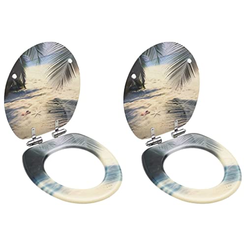 Möbel Set-WC-Toilettensitze mit Soft Close Deckel 2 PCs Strand Design Möbel Set-WC-Toilettensitze mit Soft Close Deckel 2 PCs Strand Design von XFZJCHAP