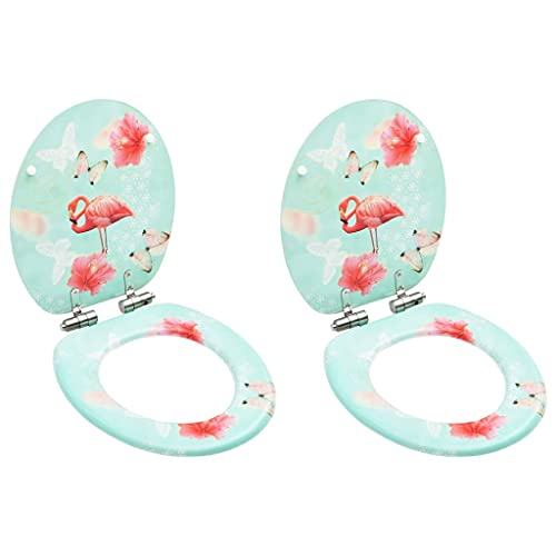 Möbel Set-WC-Toilettensitze mit weicher Schließdeckel 2 Stcs Flamingo Design Möbel Set-WC-Toilettensitze mit weicher Schließdeckel 2 Stcs Flamingo Design von XFZJCHAP